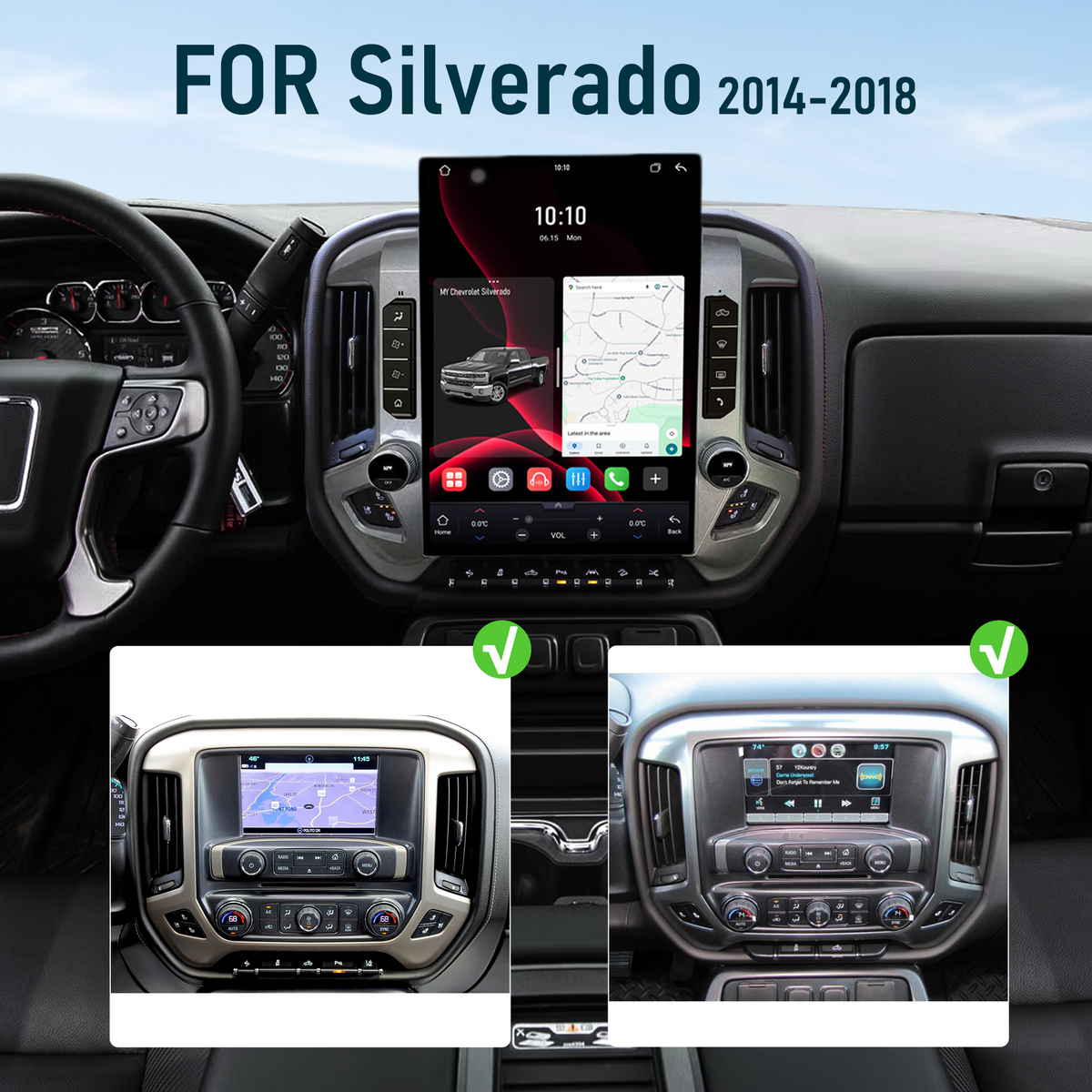 Dual Systems Android 14 Infotainment Upgrade for Chevrolet Silverado 2014-2018