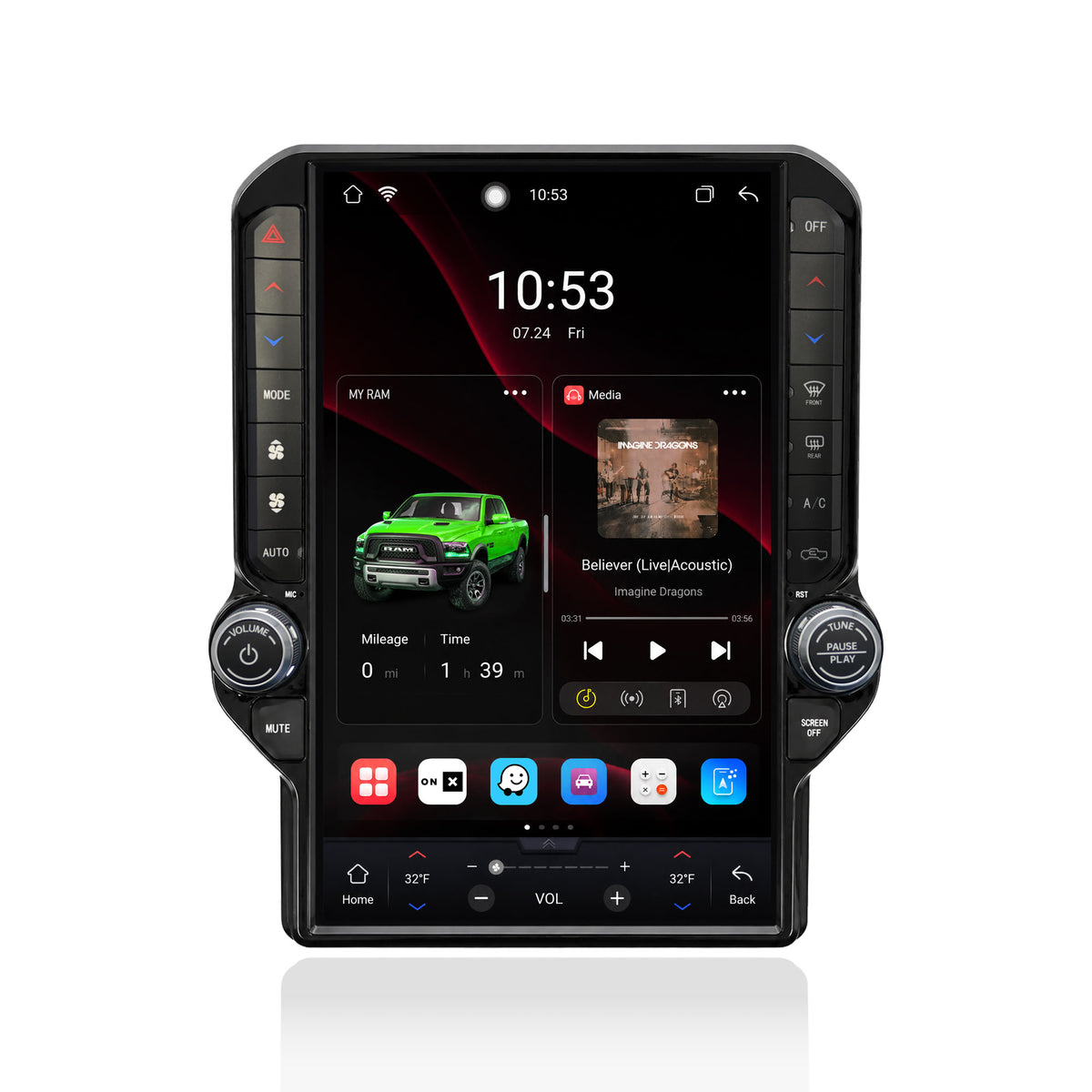 V7 Pro 13.1-inch Android 14 Infotainment Upgrade for RAM 1500 Classic 2019-2024