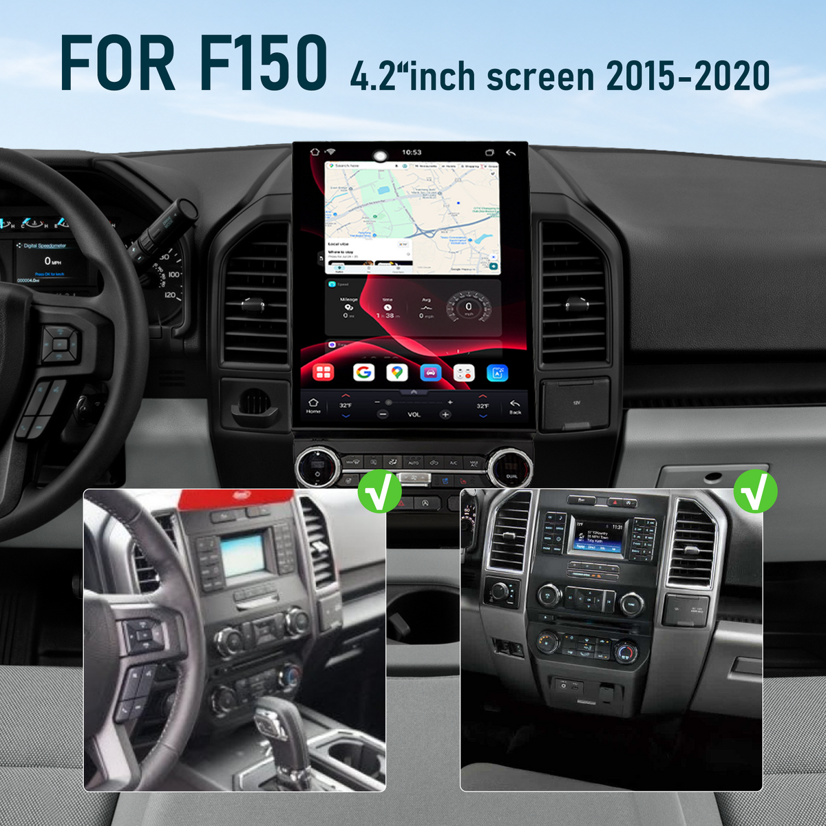 Android 14 Display 15.6in for Ford F-150 2015-2020