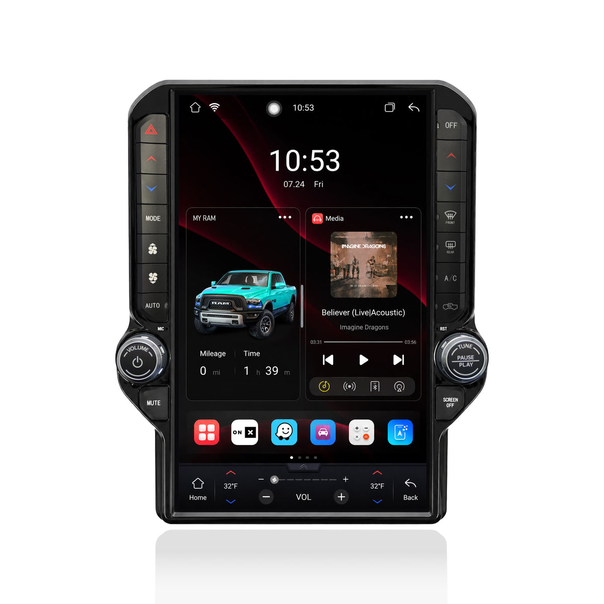 V7 Pro 13.1-inch Android 14 Infotainment Upgrade for RAM 1500 Classic 2019-2024