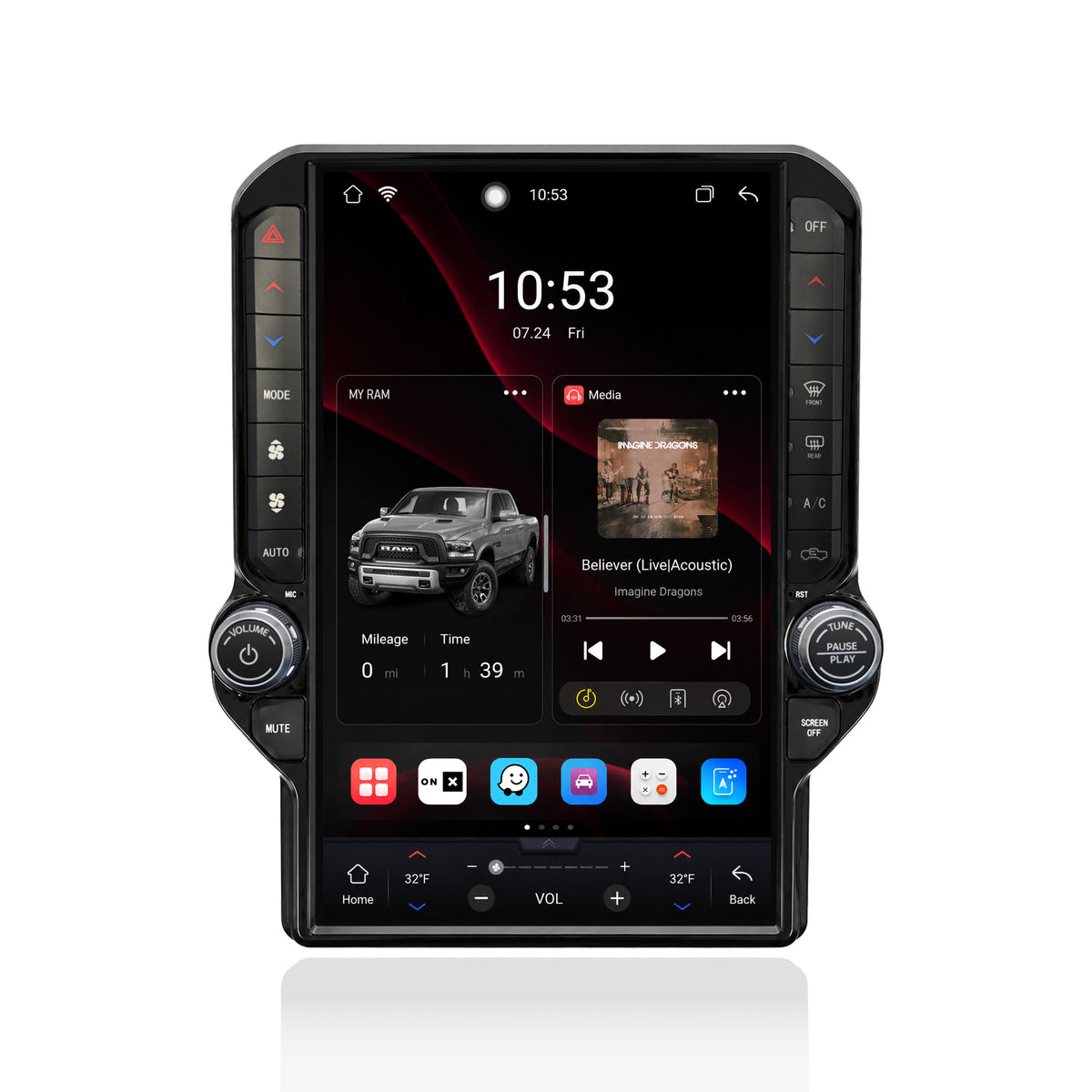 V7 Pro 13.1-inch Android 14 Infotainment Upgrade for RAM 1500 DS 2013-2018