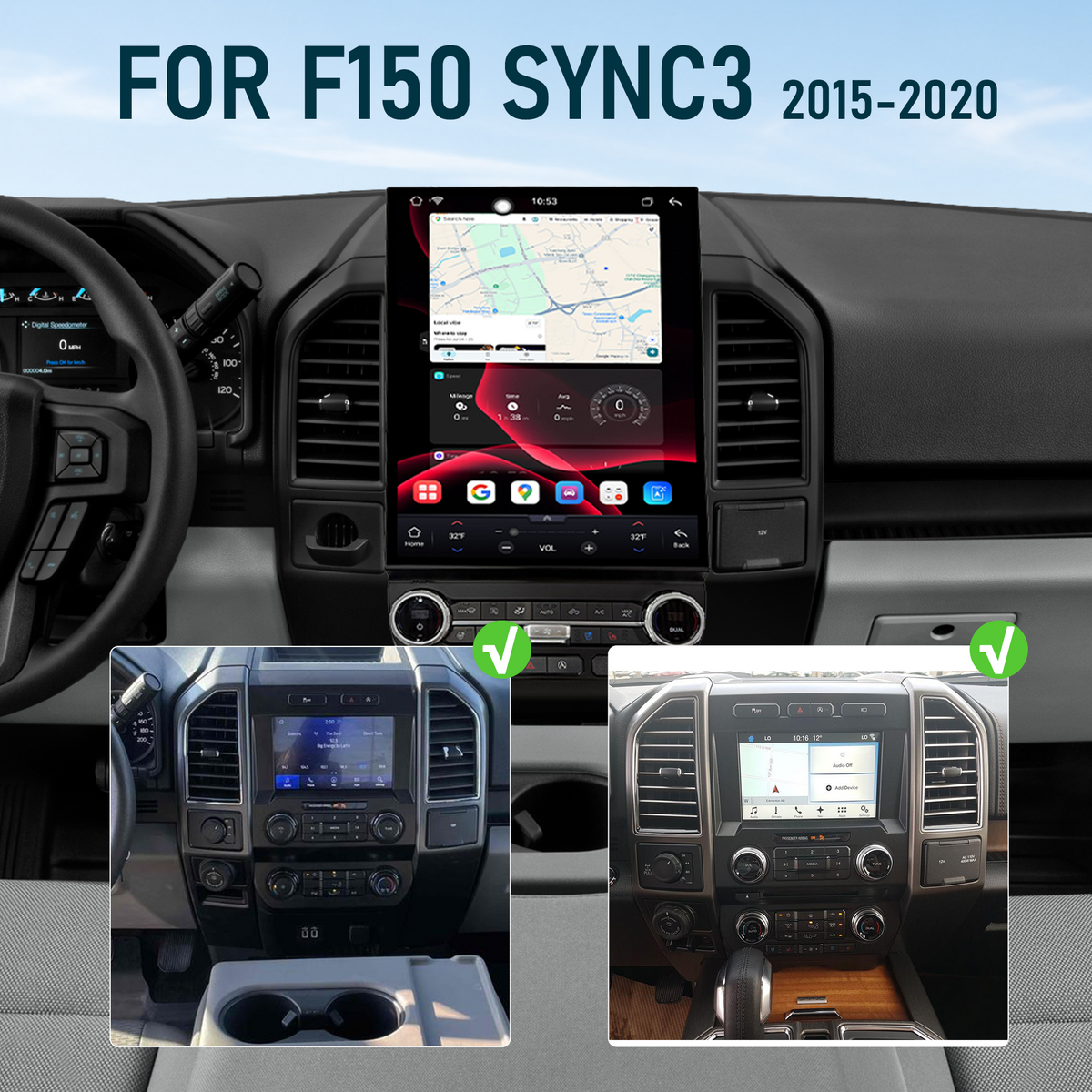 Android 14 Display 15.6in for Ford F-150 2015-2020
