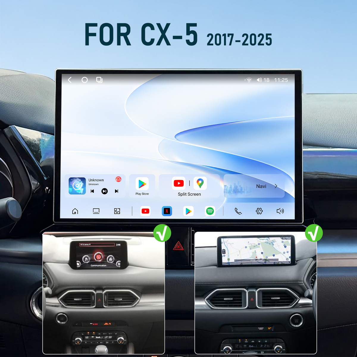 Elynx Systems For Mazda CX-5 2017-2023 13‘’ inch Screen Dual System