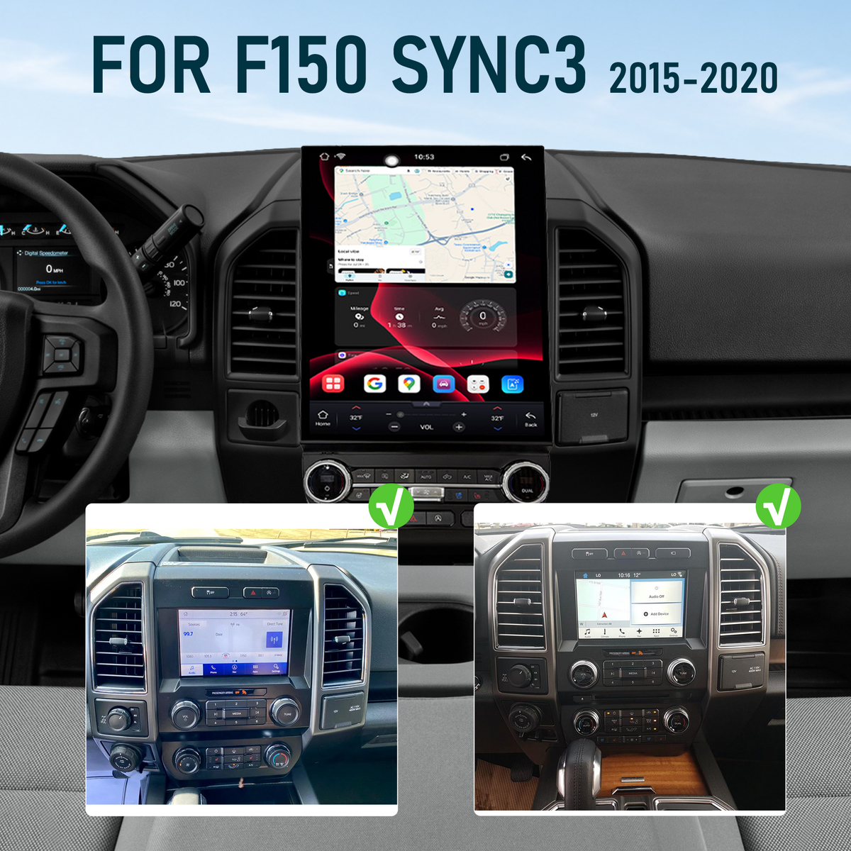 Android 14 Display 15.6in for Ford F-150 2015-2020