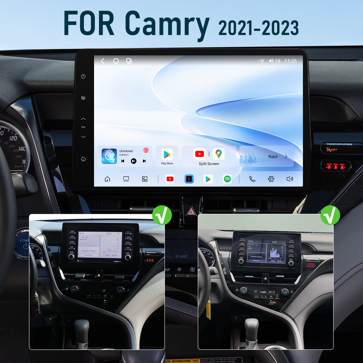 H7 Pro 11.5-inch Android 14 Infotainment Upgrade for Toyota Camry 2021-2024