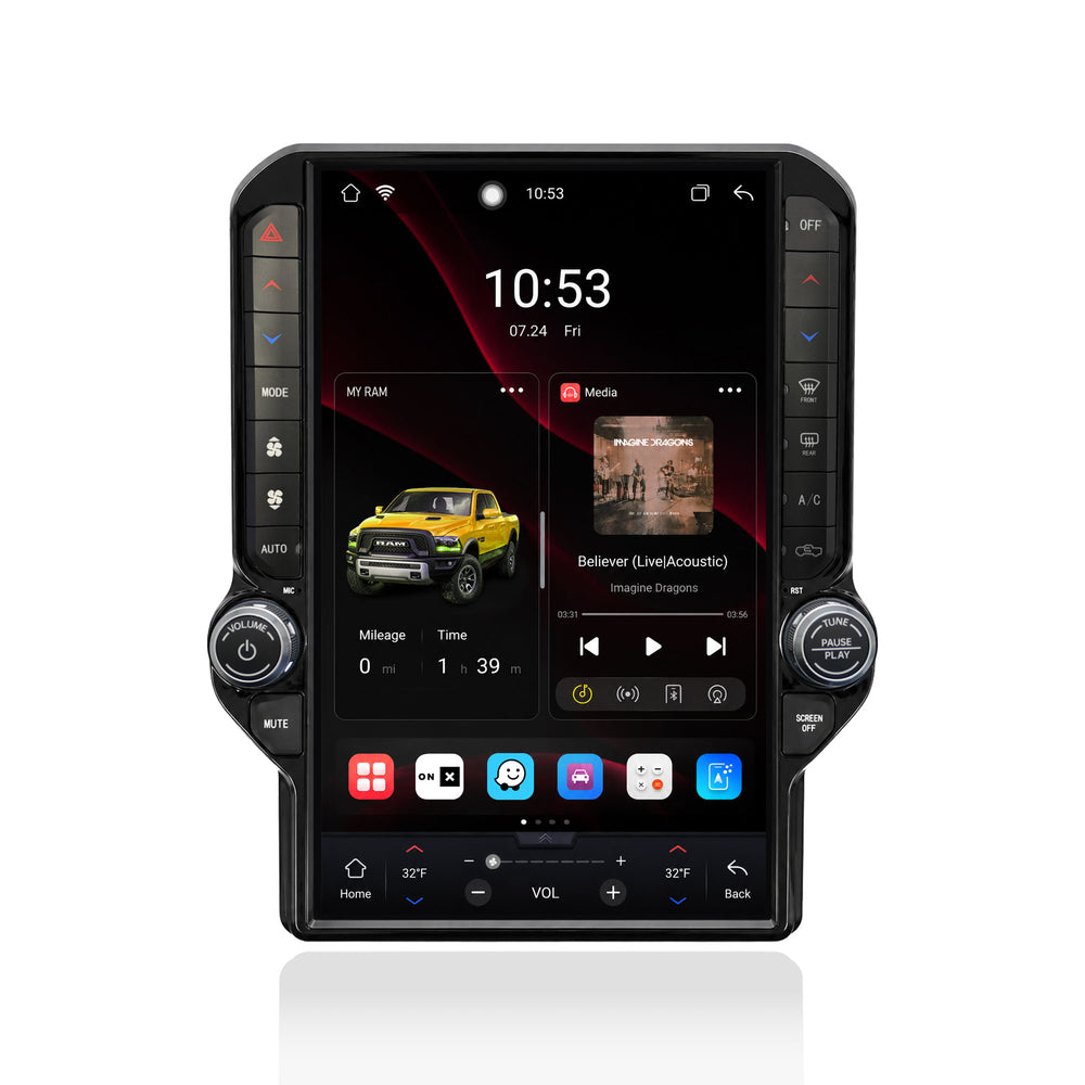 V7 Pro 13.1-inch Android 14 Infotainment Upgrade for RAM 1500 Classic 2019-2024
