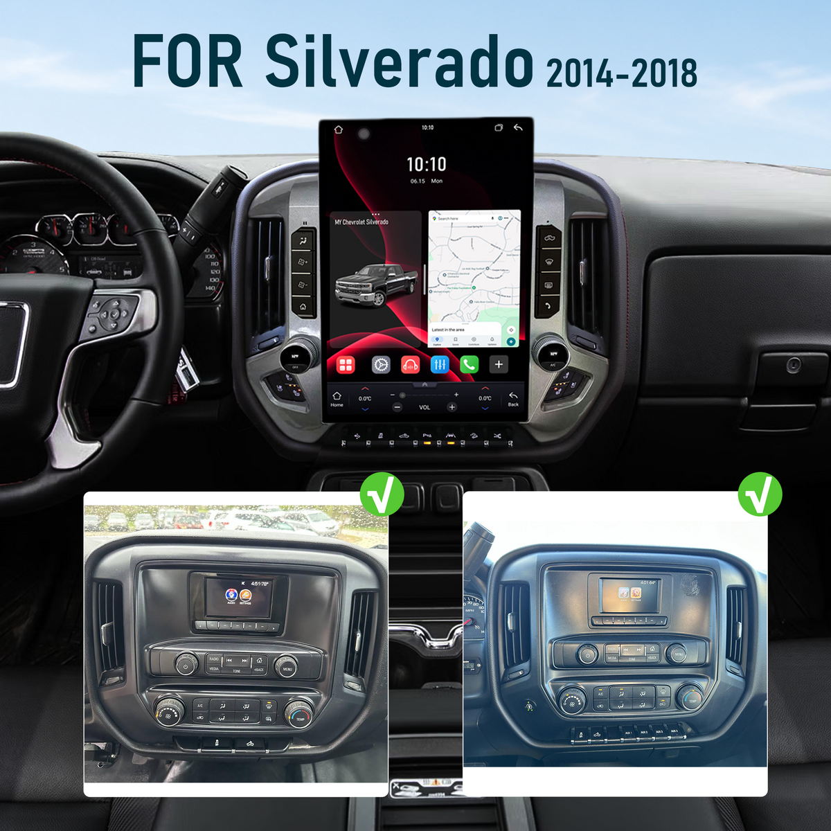 Dual Systems Android 14 Infotainment Upgrade for Chevrolet Silverado 2014-2018